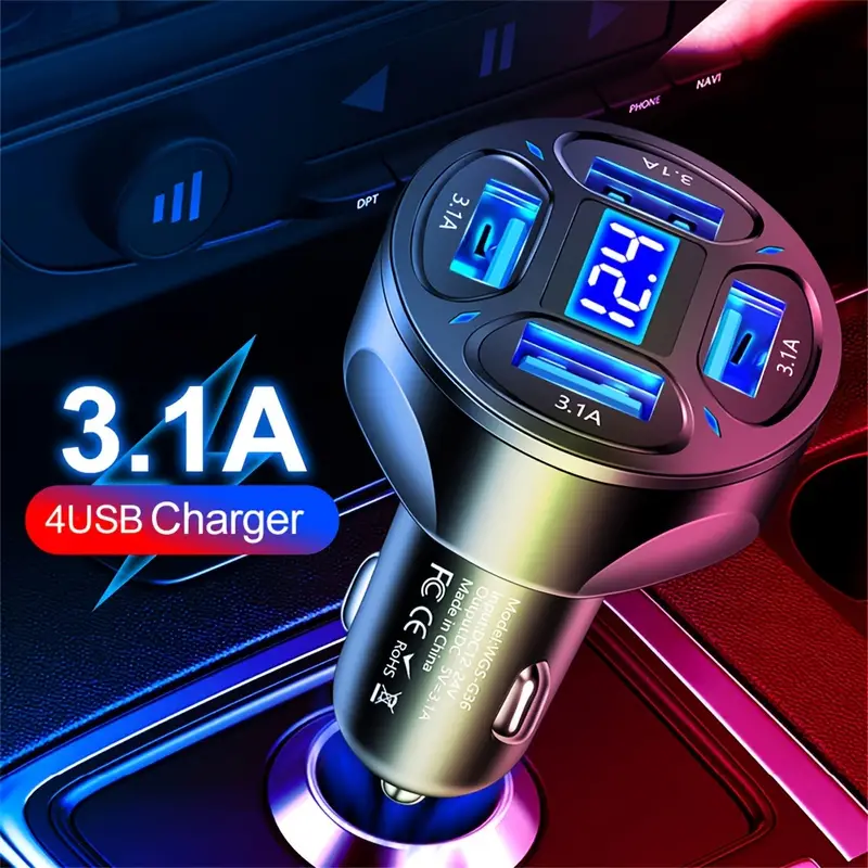 QuadBoost™ autós töltő 4 USB porttal 66W🔥1+1! Rendelj 1-et és kapsz 2-t🔥