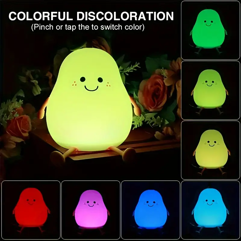 PearGlow™ - Körte alakú éjjeli lámpa többszínű fénnyel