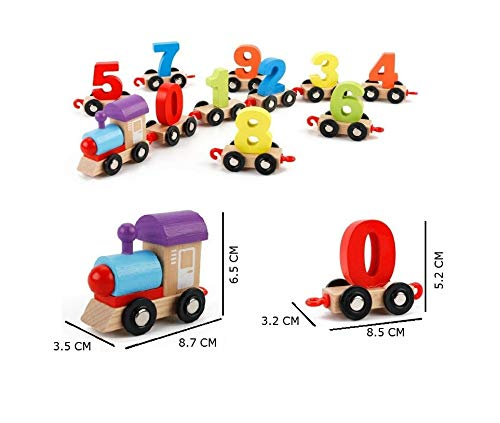NumericExpress™ színes favonat 0 és 9 közötti számok formájában