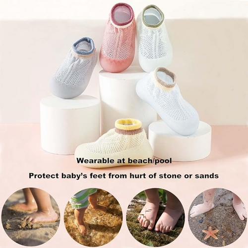 TinySteps™ - Légáteresztő, csúszásgátló zokni gyerekeknek, hálós kialakítású, talppal