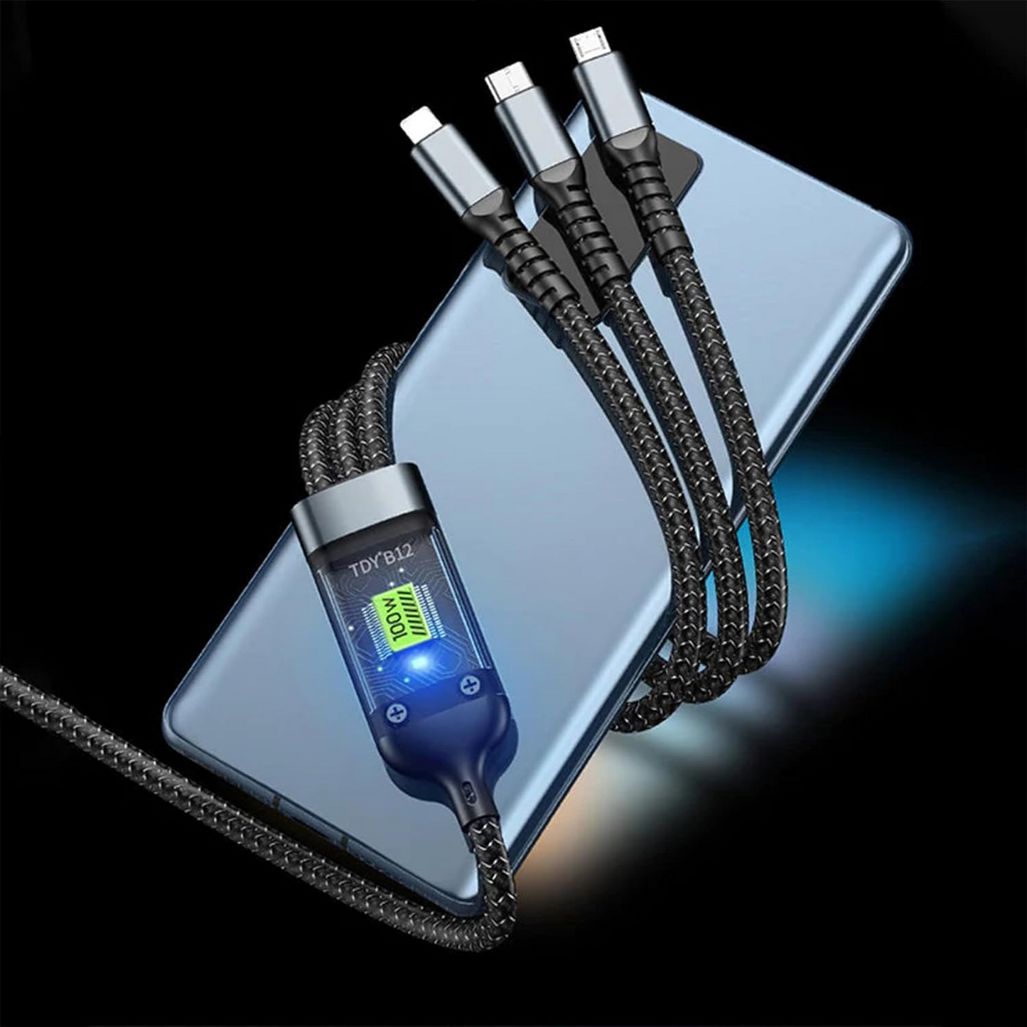 FlashCord™ Bright 3 az 1-ben szupergyors töltőkábel