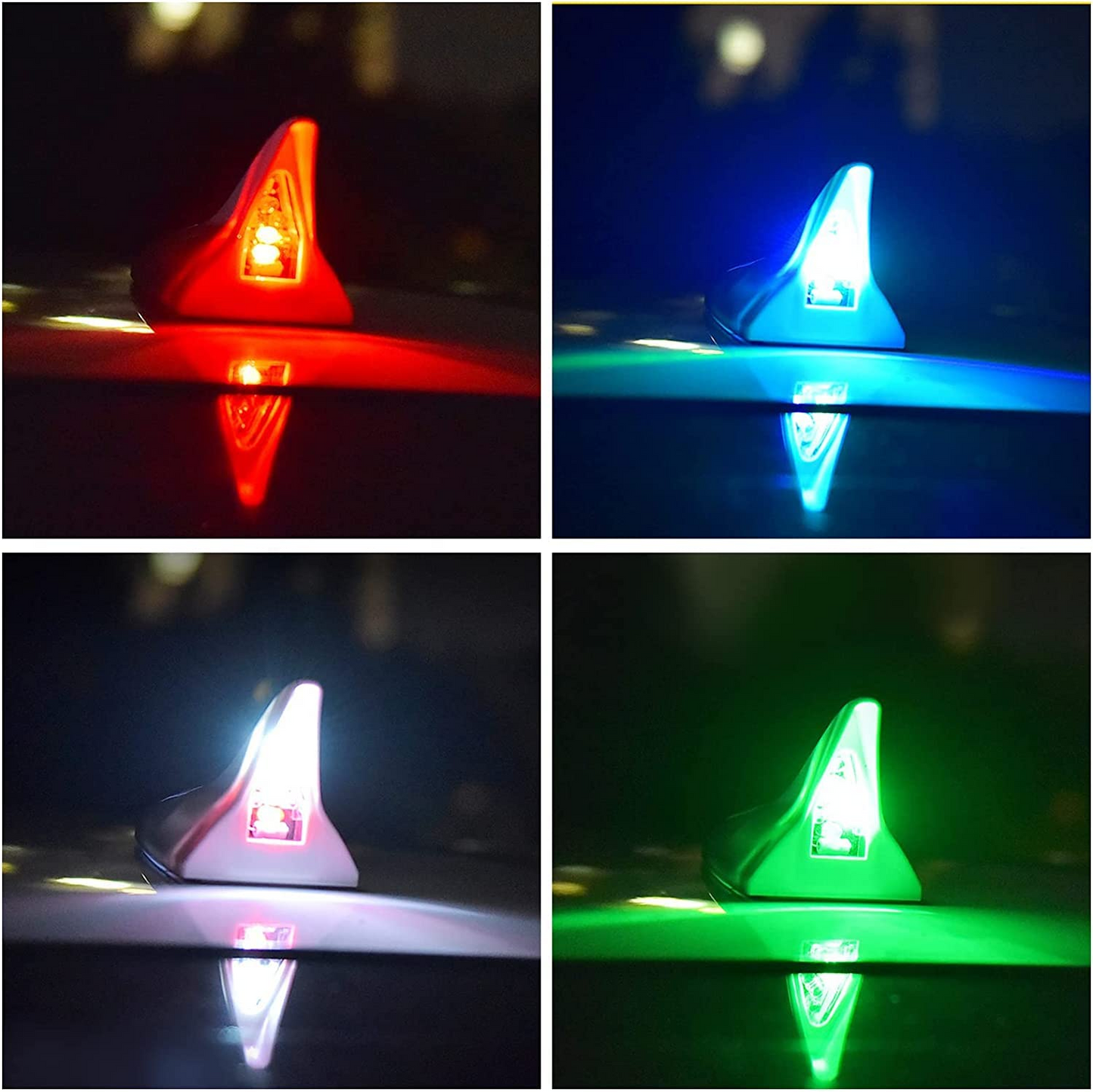 SharkGlow™ - Cápauszony antenna napelemes LED lámpával és ütközésgátló funkcióval