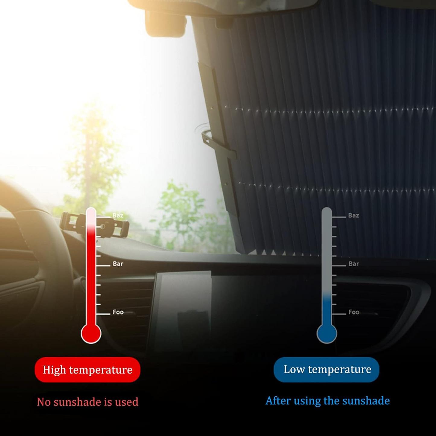 ProShade™ árnyékoló típusú napernyő szélvédőhöz és hátsó ablakhoz (80x200 cm)