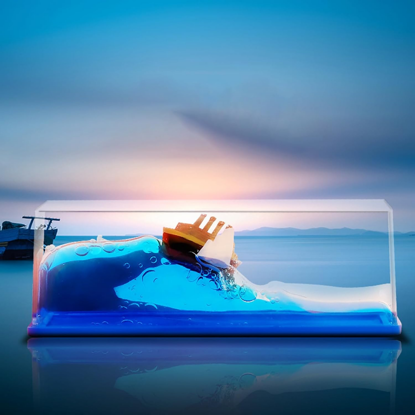 đ„1+1 AJĂNLAT!đ„DAYAcrylicâą â MiniatƱr Titanic folyĂ©kony hullĂĄmhatĂĄssal