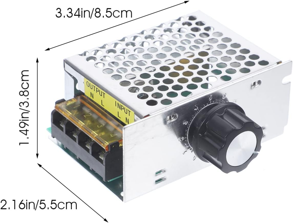 4000 W-os AC feszültségszabályozó – 220 V-os fényerőszabályzó fémházzal és kényszerhűtéssel