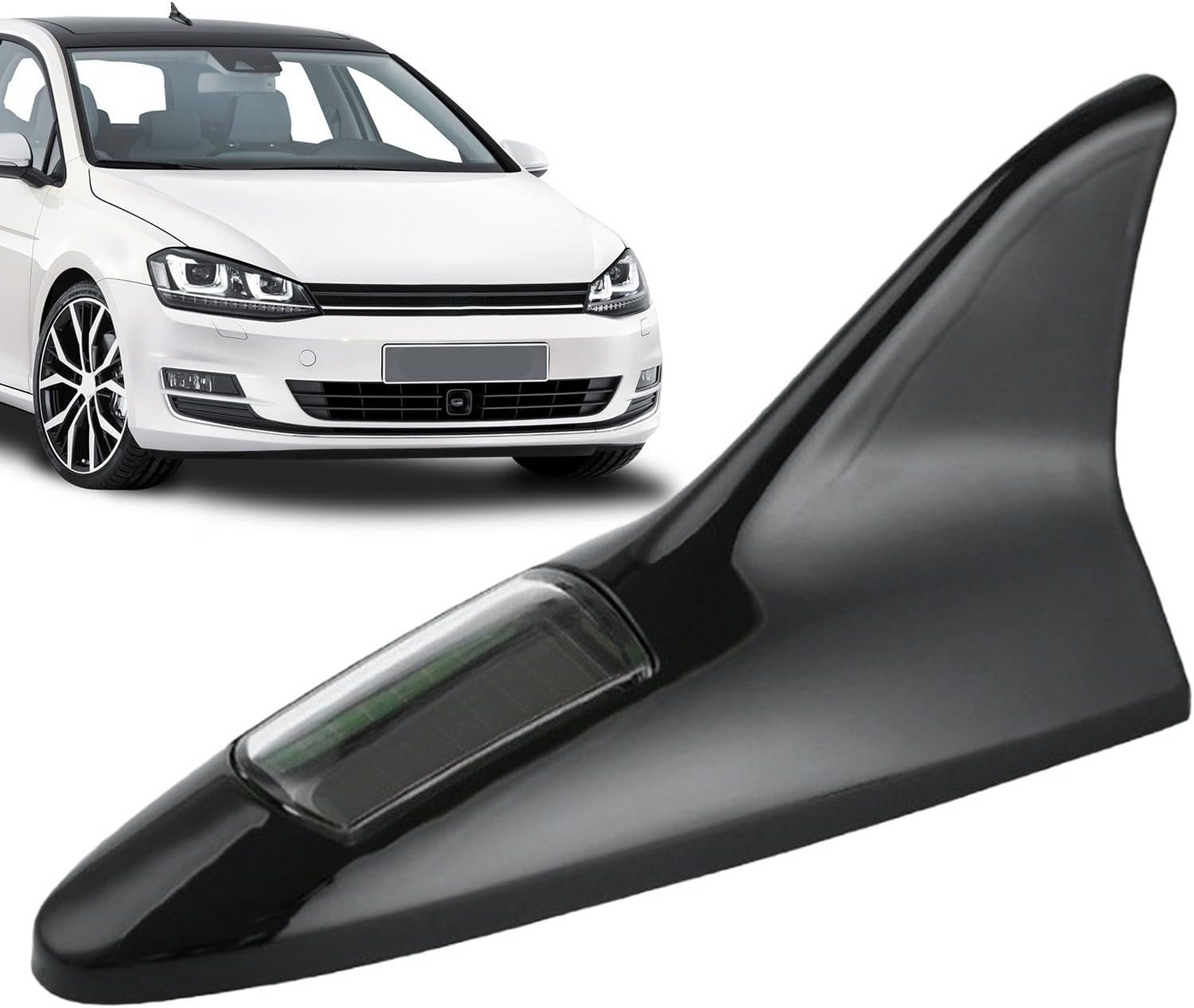 SharkGlow™ - Cápauszony antenna napelemes LED lámpával és ütközésgátló funkcióval