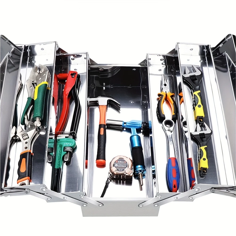 SteelFold Pro – Rozsdamentes acél összecsukható szerszámosláda