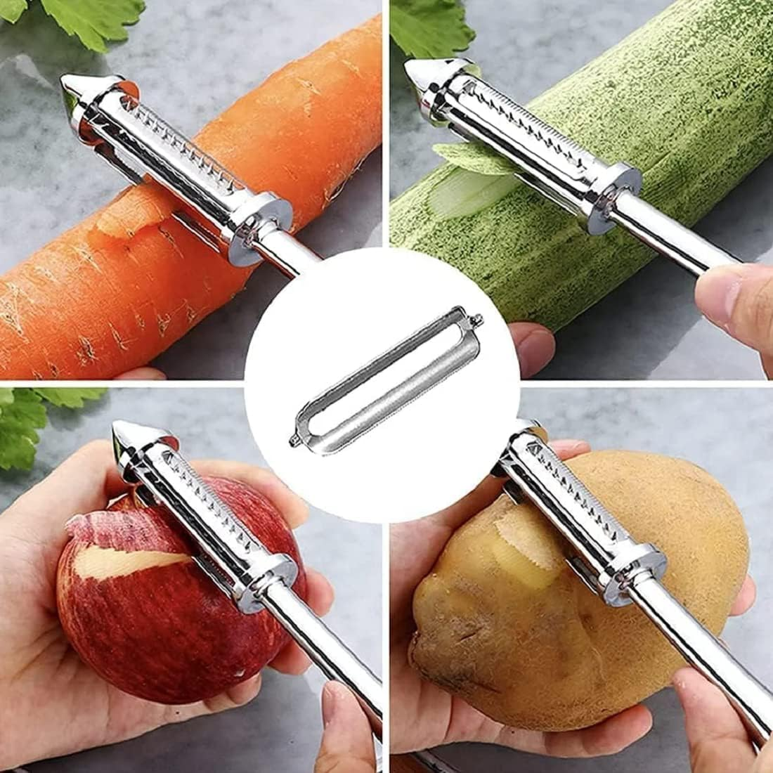 Vegitopia™ - 3 az 1-ben multifunkciós rozsdamentes acél hámozó gyümölcsökhöz és zöldségekhez