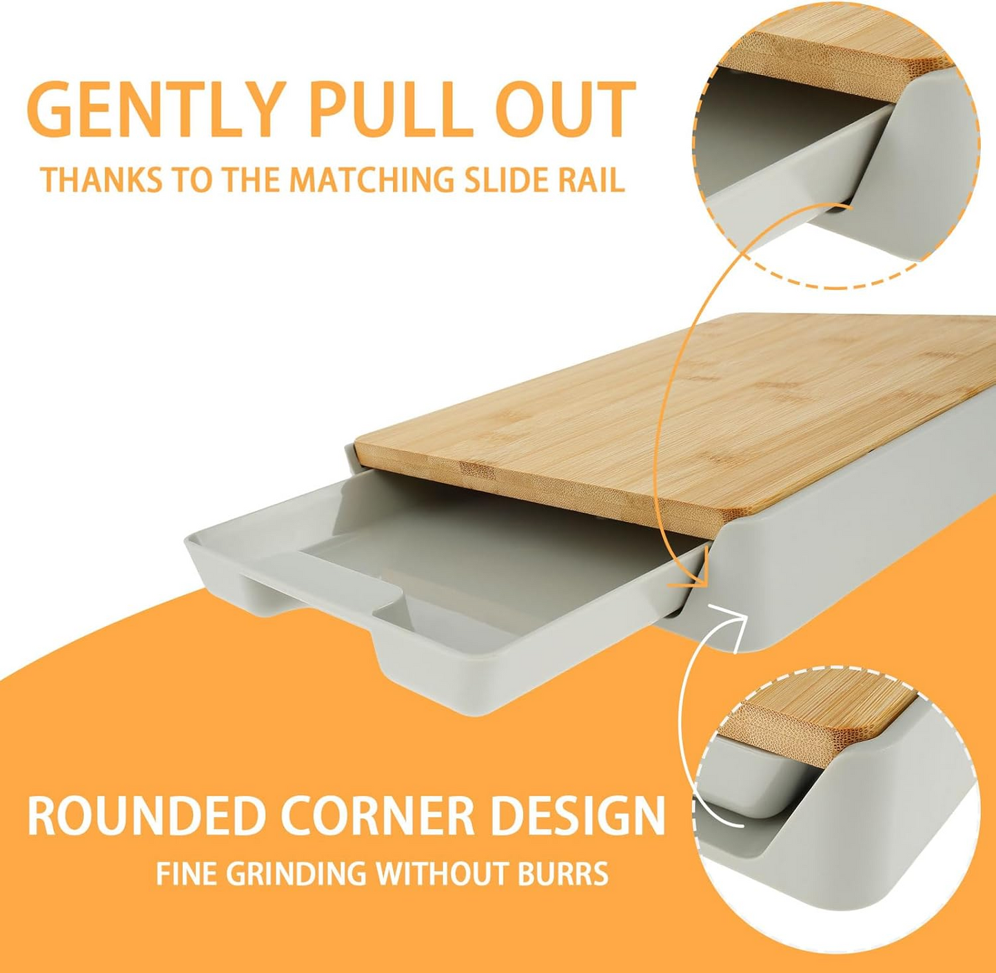 BambooChef™ konyhai aprítógép többfunkciós fiókkal