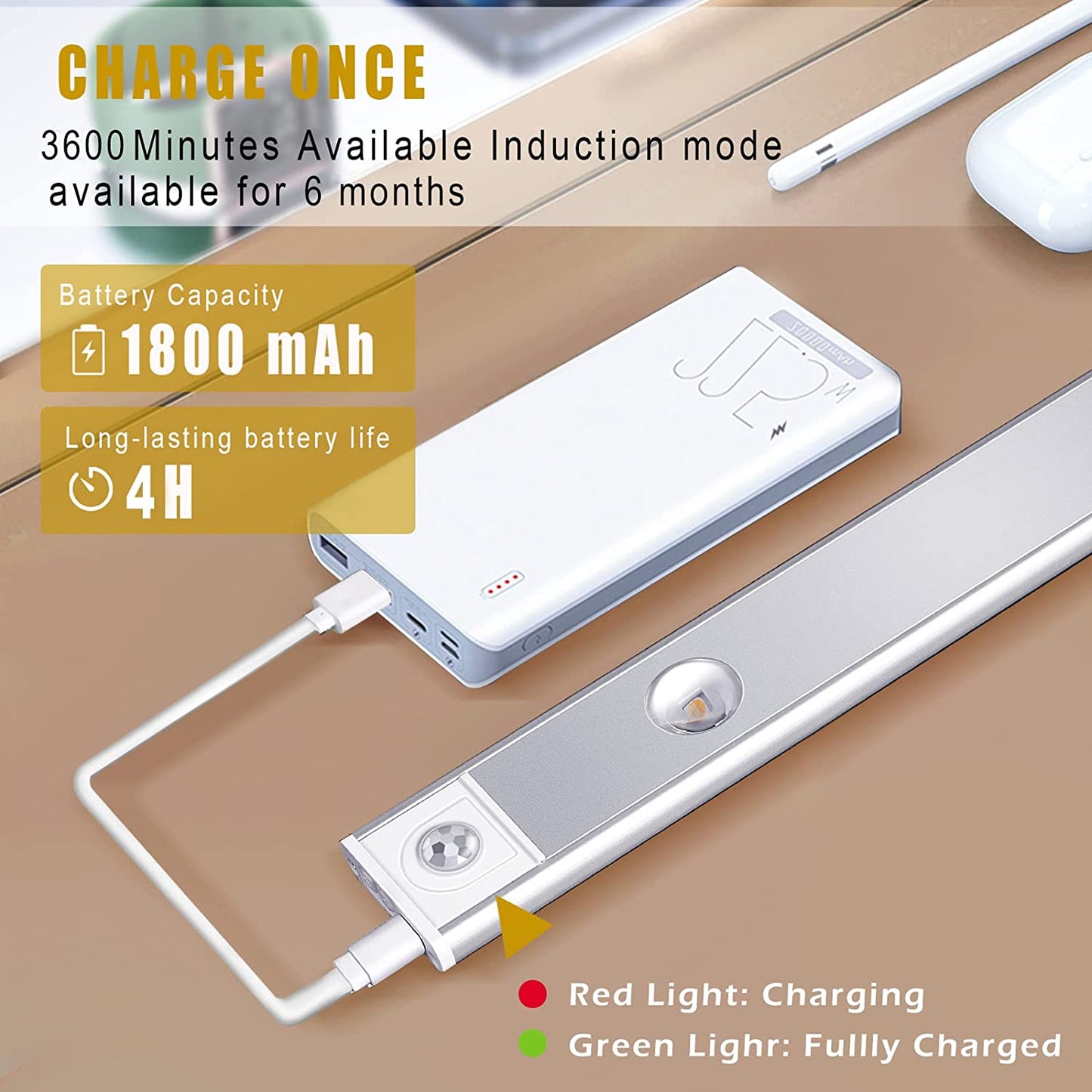 LED lámpa 3 színben és mozgásérzékelővel (40cm)
