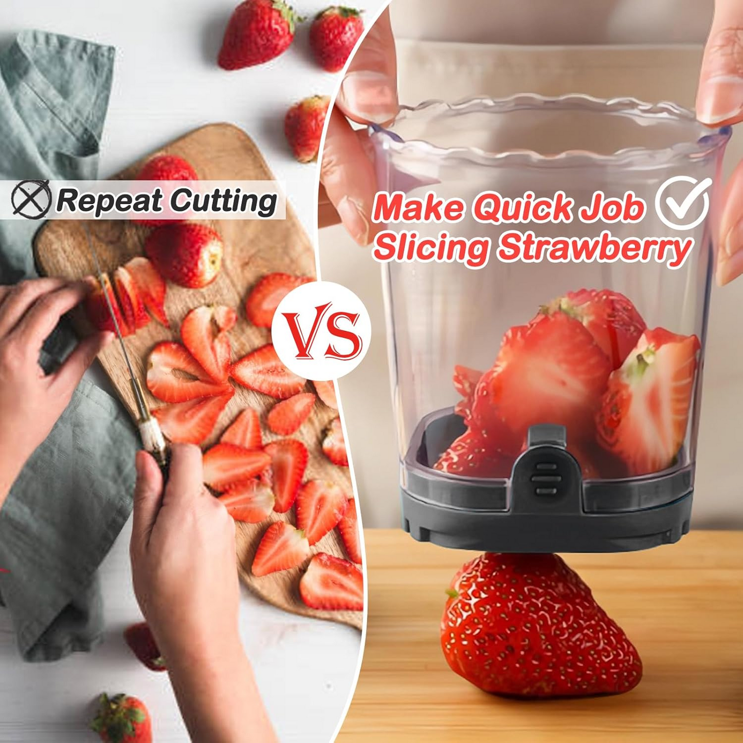 SliceMate™ – Rozsdamentes acél gyümölcs- és eperszeletelő