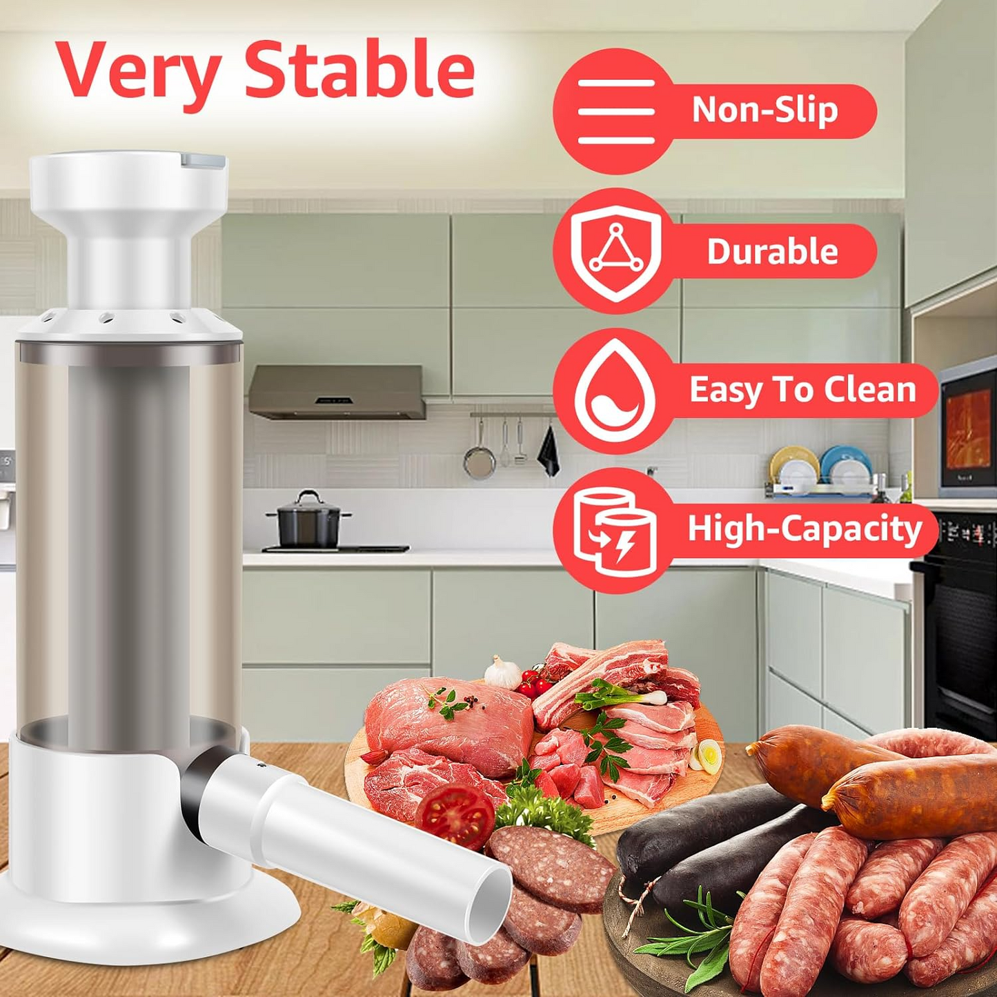 SausageCraft™ eszköz kolbász és cartabo készítéséhez 4 csővel