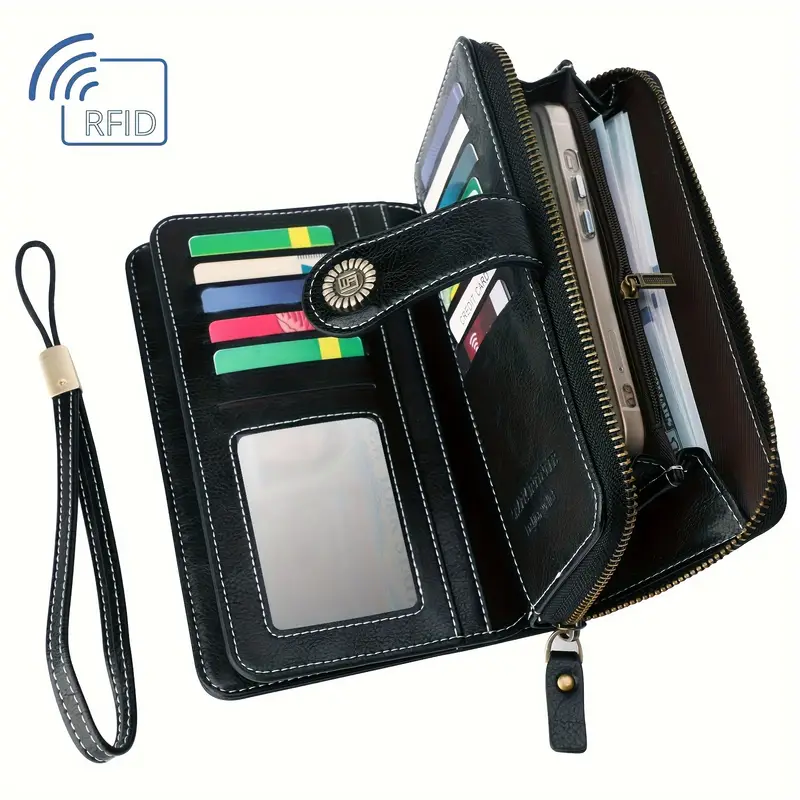 Bőr női pénztárca RFID védelemmel