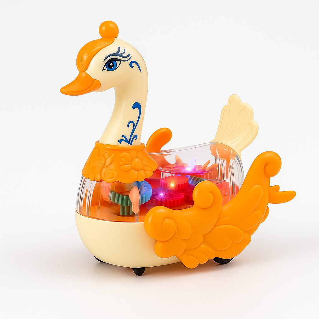 DreamSwan™ – Elektromos hattyú látható fogaskerekekkel, 3D fényekkel és zenével