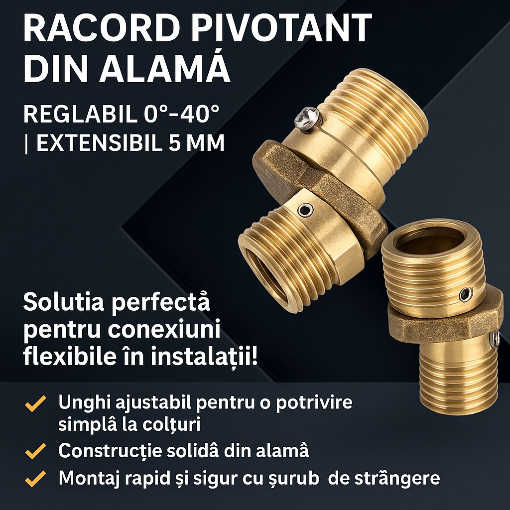 Sárgaréz forgócsatlakozó – Állítható 0°–40° (2 darab)