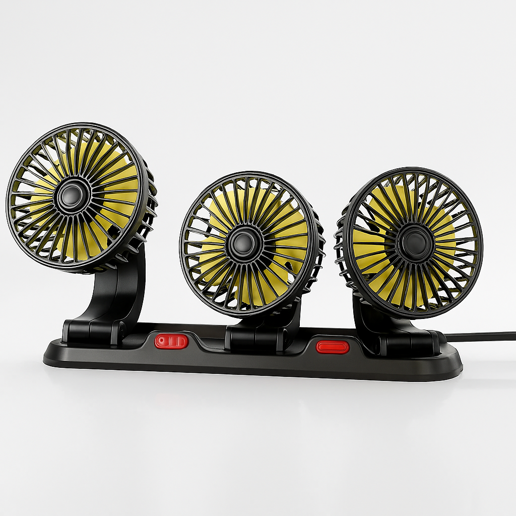CarCooler Pro™ - Autós ventilátor 3 forgófejjel és parkolólemezzel