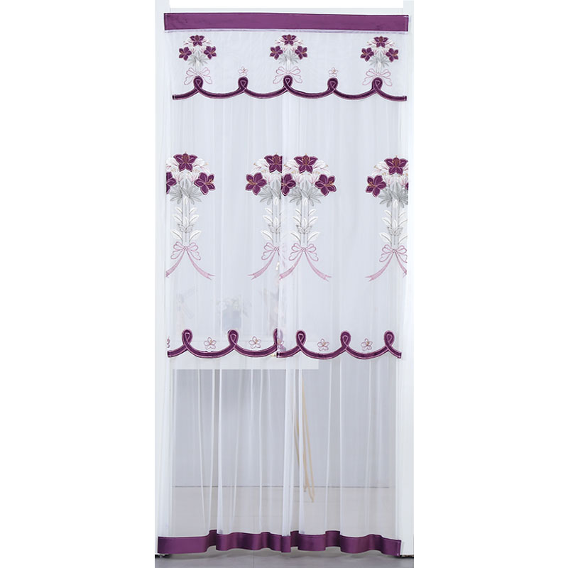 Skandináv kétrétegű függöny csipkével és elegáns hímzéssel (100*200cm)