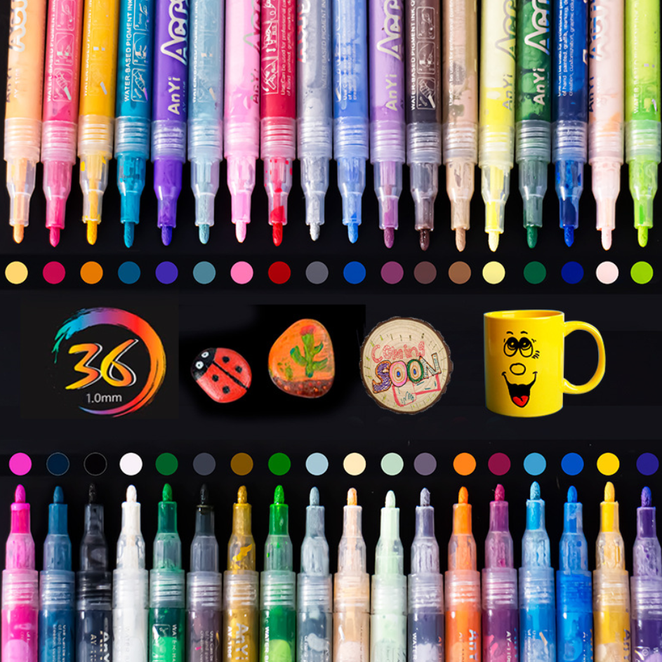 ColorCrafter™ - Prémium minőségű markerek üveghez, fához és akrilhoz (18 darabos készlet)