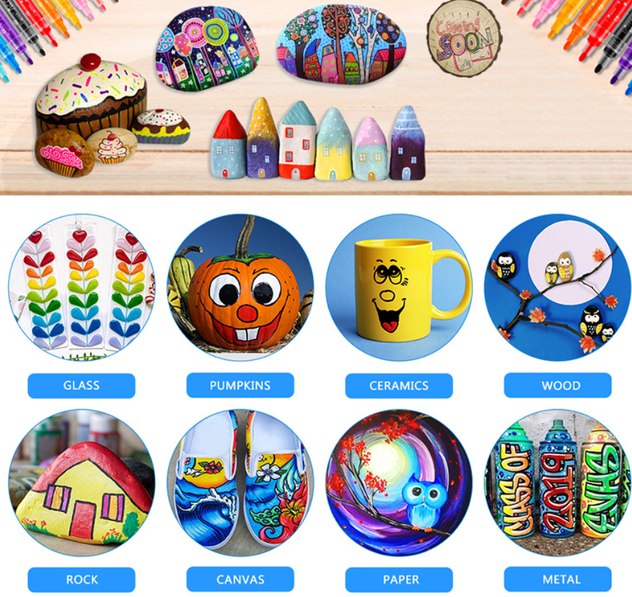 ColorCrafter™ - Prémium minőségű markerek üveghez, fához és akrilhoz (18 darabos készlet)