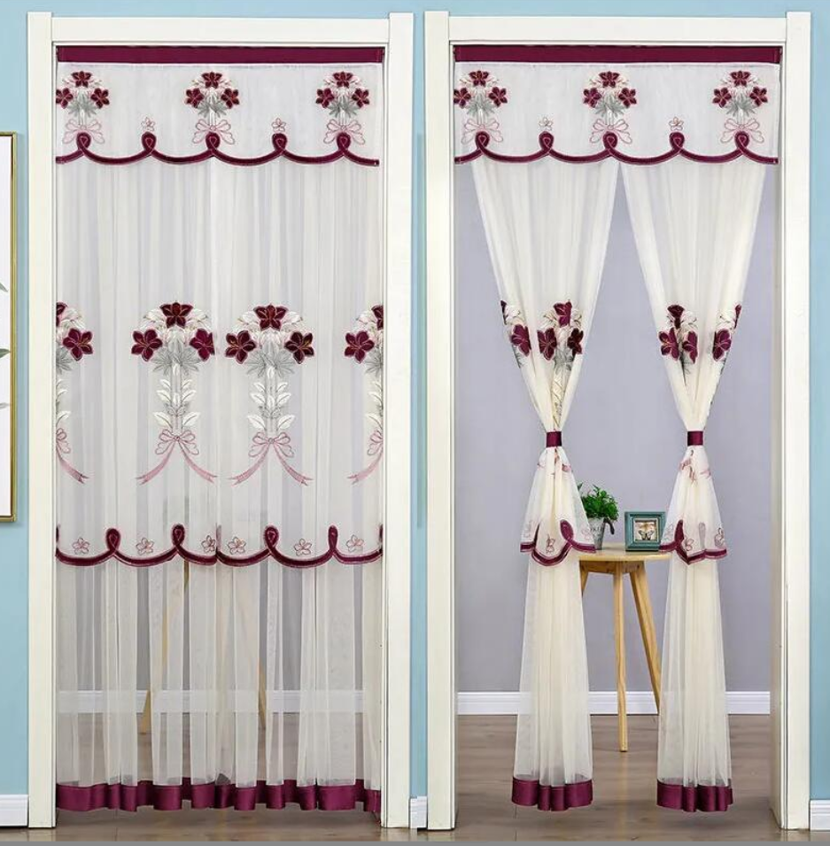 Skandináv kétrétegű függöny csipkével és elegáns hímzéssel (100*200cm)