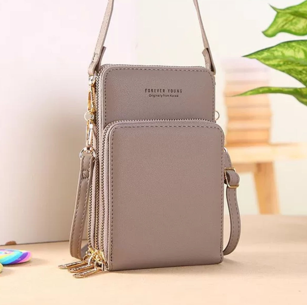 Crossbody táska 4 az 1-ben 3 rekesszel és érintőképernyővel telefonhoz