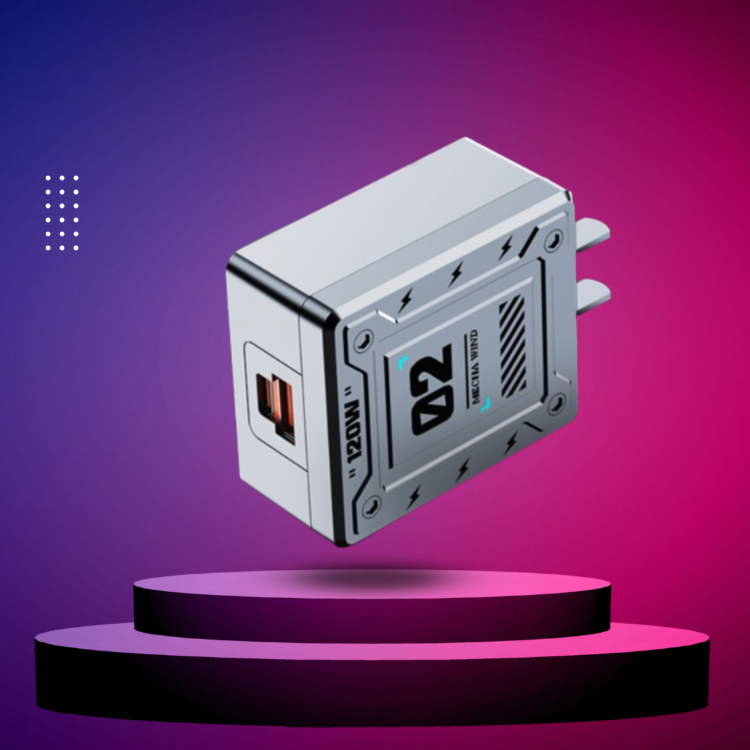 PowerMax™ - 120 W-os 4 az 1-ben szupergyors töltő, Apple és Android készülékekkel kompatibilis + USB-kábel mellékelve
