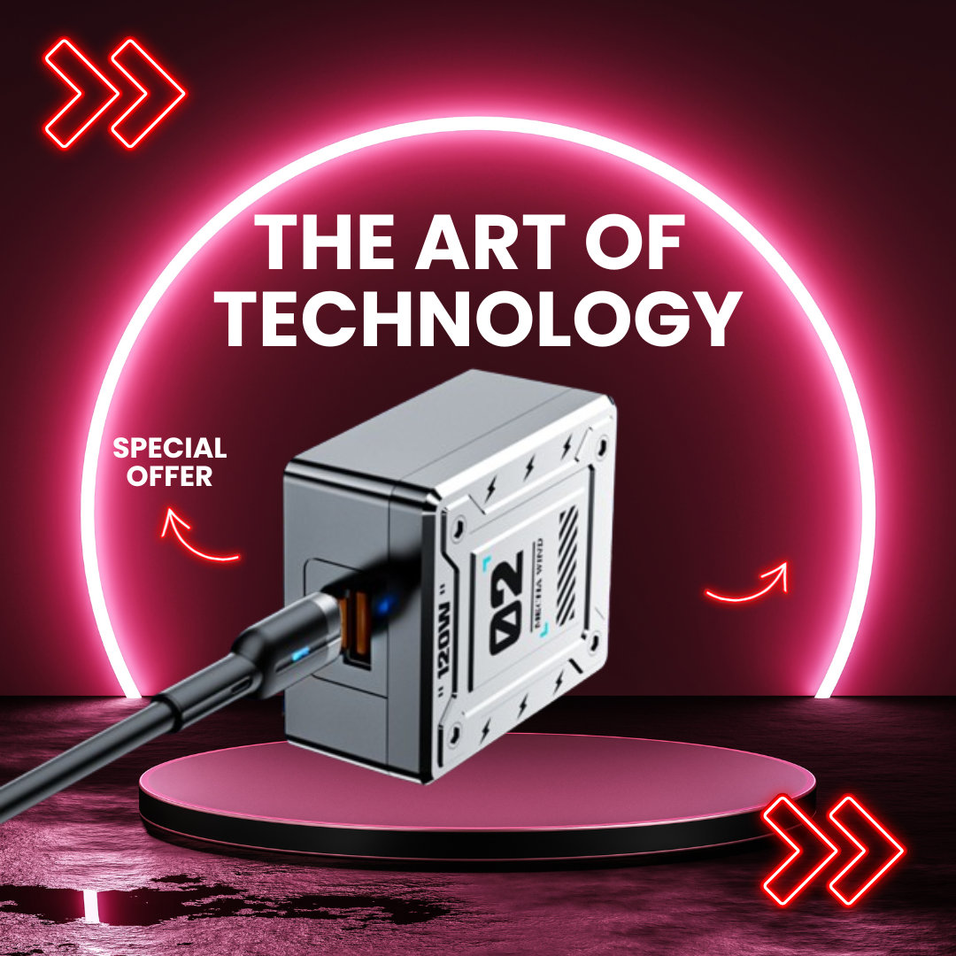 PowerMax™ - 120 W-os 4 az 1-ben szupergyors töltő, Apple és Android készülékekkel kompatibilis + USB-kábel mellékelve