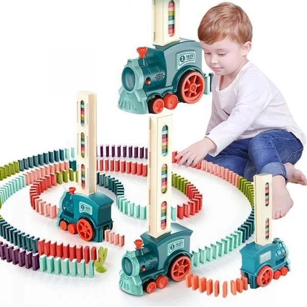Domino Rally vonat lámpákkal (60 blokk)