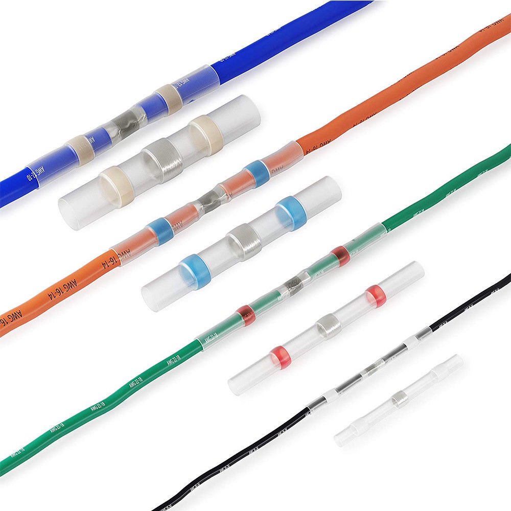 Hőre zsugorodó csatlakozók, elektromos vezetékek tömítése és forrasztása (300 db)