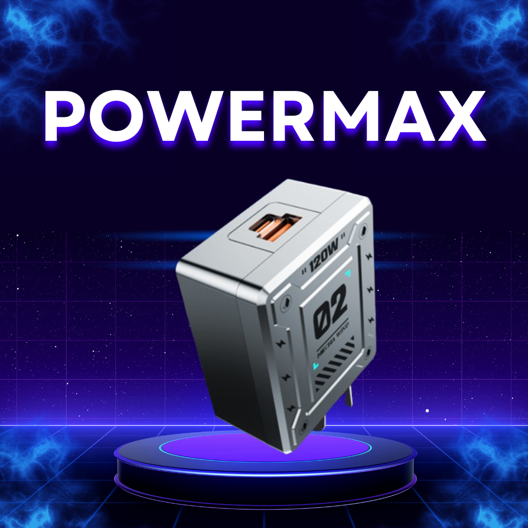 PowerMax™ - 120 W-os 4 az 1-ben szupergyors töltő, Apple és Android készülékekkel kompatibilis + USB-kábel mellékelve