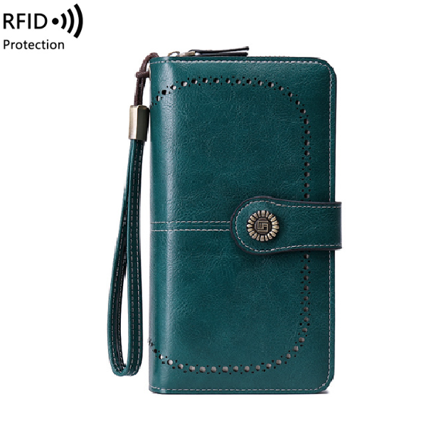 Bőr női pénztárca RFID védelemmel