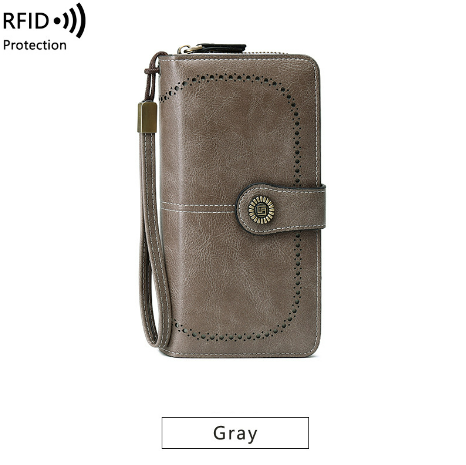 Bőr női pénztárca RFID védelemmel