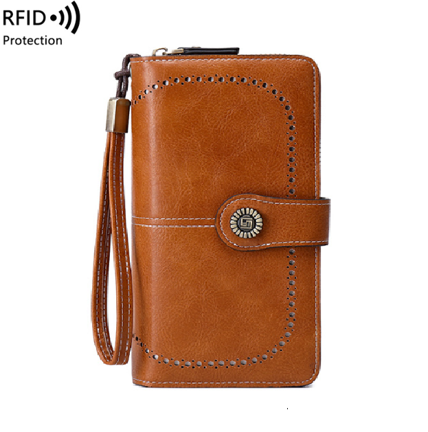Bőr női pénztárca RFID védelemmel