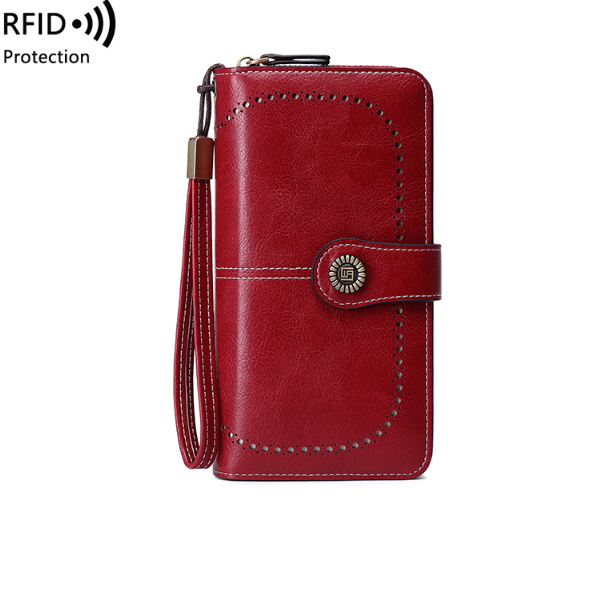 Bőr női pénztárca RFID védelemmel