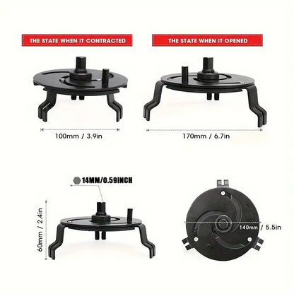Wrenchie™ – Állítható üzemanyagtartály-kulcs (100–170 mm)