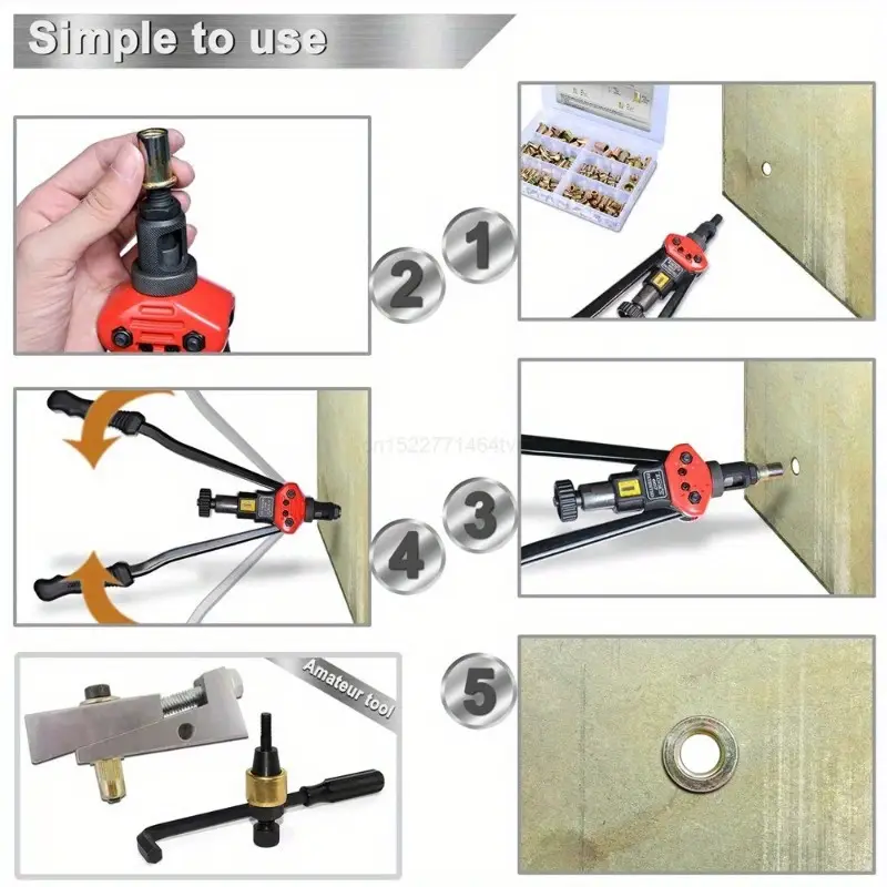 RivetMaster™ - 150 darabos menetes szegecsanya készlet, lapos fejű M3 M4 M5 M6 M8