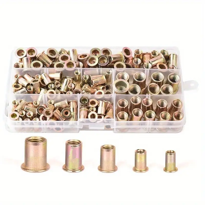 RivetMaster™ - 150 darabos menetes szegecsanya készlet, lapos fejű M3 M4 M5 M6 M8