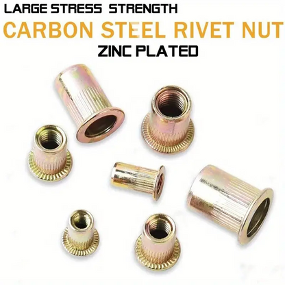 RivetMaster™ - 150 darabos menetes szegecsanya készlet, lapos fejű M3 M4 M5 M6 M8