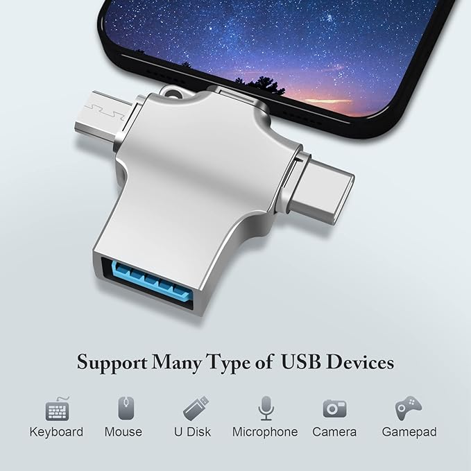 3 az 1-ben USB 3.0 OTG adapter, Micro/USB C-USB adapter, kompatibilis mobiltelefonnal/táblagéppel