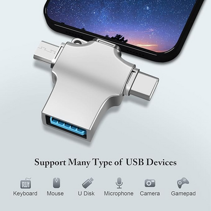 3 az 1-ben USB 3.0 OTG adapter, Micro/USB C-USB adapter, kompatibilis mobiltelefonnal/táblagéppel
