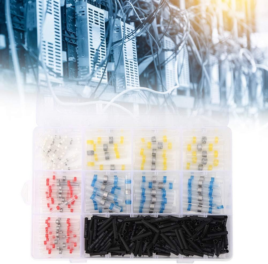 Hőre zsugorodó csatlakozók, elektromos vezetékek tömítése és forrasztása (300 db)