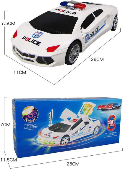 Forgó rendőrautó Luminittel