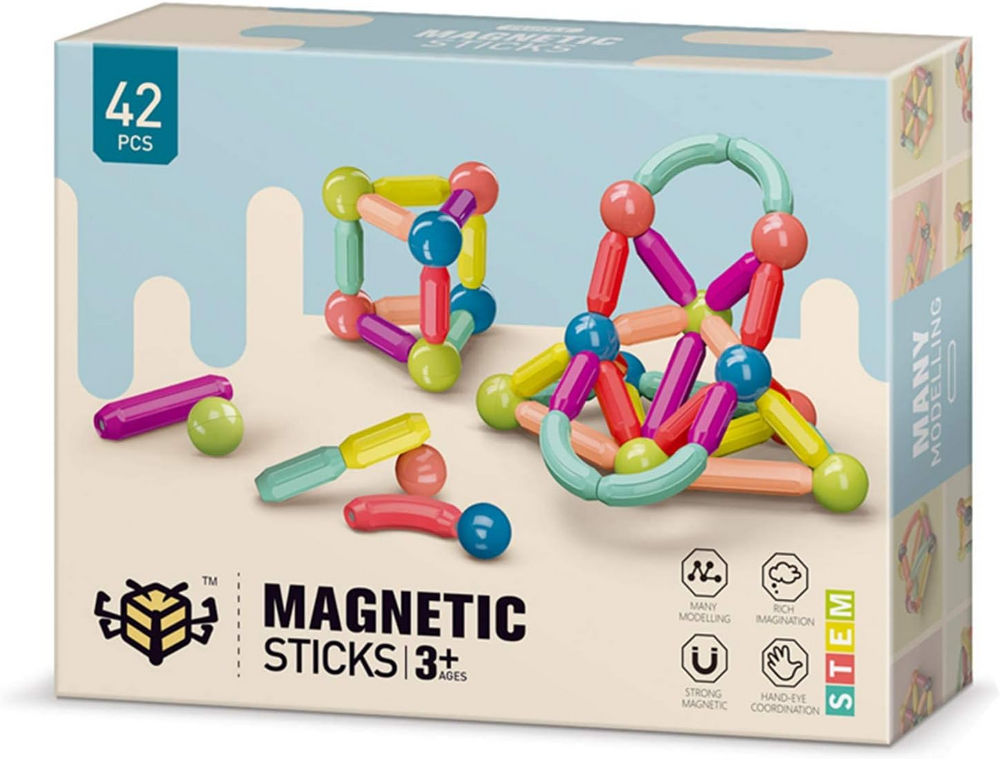 Mágneses építőkockák gyerekeknek (42 db)