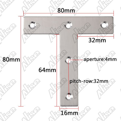 T-alakú rozsdamentes acél javítólapok (80x80mm) 12 darabos készlet