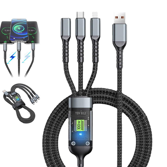 FlashCord™ Bright 3 az 1-ben szupergyors töltőkábel