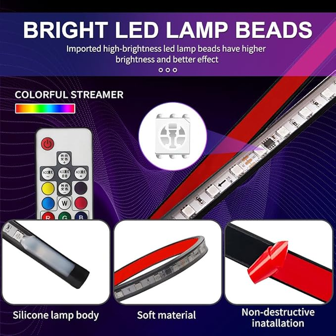LED-es fénycsík távirányítóval teherautóhoz (1 m)