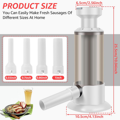 SausageCraft™ eszköz kolbász és cartabo készítéséhez 4 csővel
