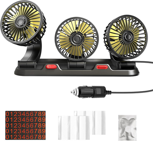CarCooler Pro™ - Autós ventilátor 3 forgófejjel és parkolólemezzel
