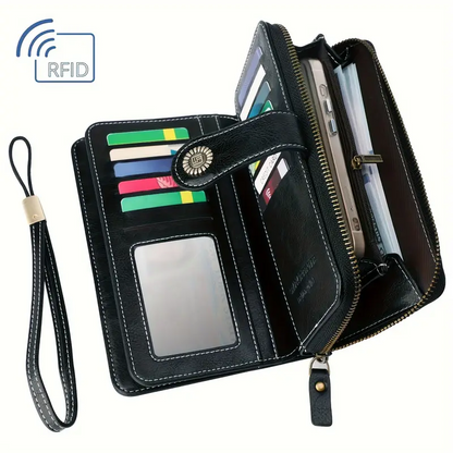 Bőr női pénztárca RFID védelemmel