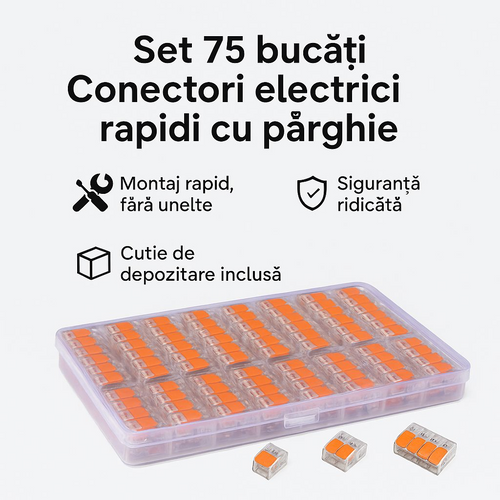 75 darabos gyorscsatlakozós elektromos csatlakozó készlet karral – Biztonságos és hatékony összeszerelés